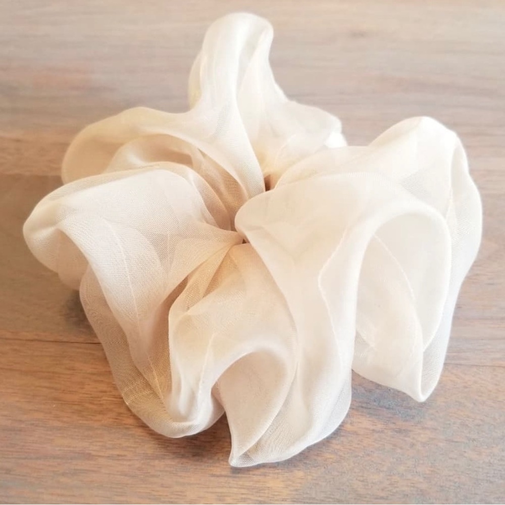 “Biscotti” Coco Armadio scrunchies. Repurposed vintage fabric.